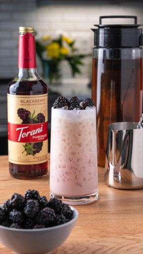 Torani Puremade Blackberry Flavoring Syrup - Bright and Tart 750 mL (12/Case)