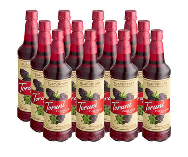 Torani Puremade Blackberry Flavoring Syrup - Bright and Tart 750 mL (12/Case)