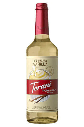 Torani Puremade French Vanilla Sweetened  Flavoring Syrup - 750 mL (12/Case)