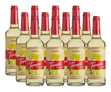 Torani Puremade Lemon Flavoring Syrup - 750 mL of Tart Citrus Zest (12/Case)