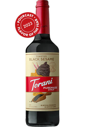 Torani Puremade Toasted Black Sesame Flavoring Syrup - 750 mL of Sweet (12/Case)