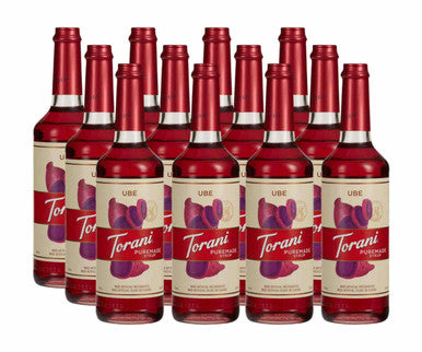 Torani Puremade Ube Natural Flavoring Syrup 750 mL Glass Bottle (12/Case)