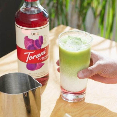 Torani Puremade Ube Natural Flavoring Syrup 750 mL Glass Bottle (12/Case)