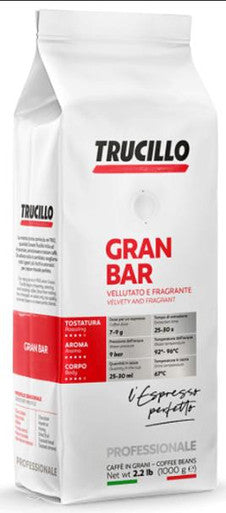 Trucillo GRAN BAR Strong Blend Creamy Coffee Beans 1 Kg / 2.2 lbs (6/Case)