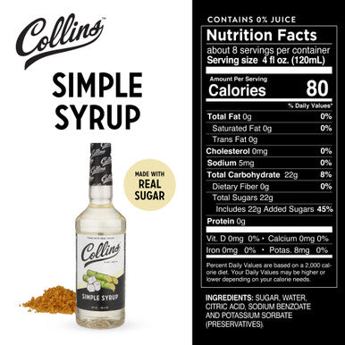 Collins Simple Syrup, 32oz./946ml