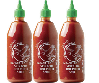 Uni Eagle Sriracha Hot Chilli Sauce | 740ml | 3 Pack | Authentic Asian Flavor