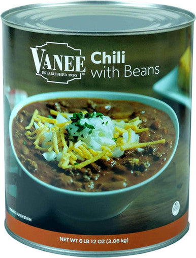 Vanee Chili with Beans 3kg/6lbs Bulk Food Service (6/Pack)