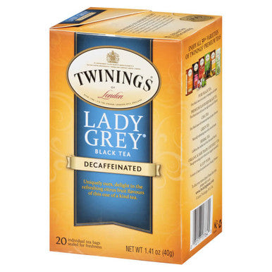 Twinings Lady Grey Decaffeinated Elegant Flavor Tea Bags - 20/Box(6/CASE)
