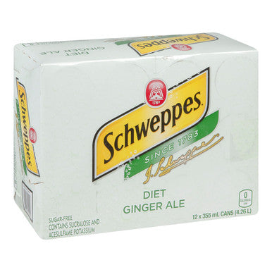 Canada Dry Diet Ginger Ale Soft Drink, Can | 355ML/Unit, 12 Units/Case