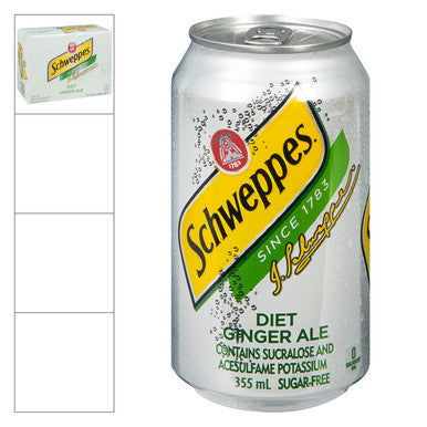 Canada Dry Diet Ginger Ale Soft Drink, Can | 355ML/Unit, 12 Units/Case