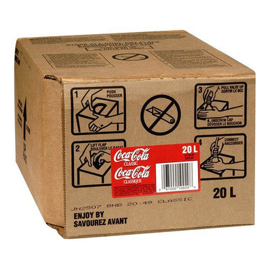Classic Coca Cola Soft Drink Bulk Food Service BIB (Bag-In-Box) - 20L / 5.28 Gallons