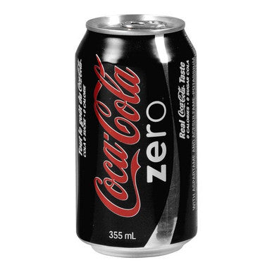 Coca Cola Zero Soft Drink, Can | 355ML/Unit, 12 Units/Case