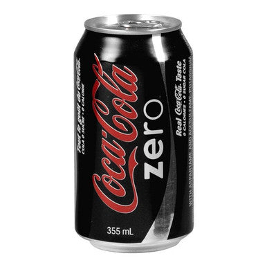 Coca Cola Zero Soft Drink, Can | 355ML/Unit, 12 Units/Case