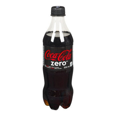 Coca Cola Zero Soft Drink, Polyethylene | 500ML/Unit, 24 Units/Case