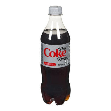 Diet Coca Cola Soft Drink, Polyethylene | 500ML/Unit, 24 Units/Case