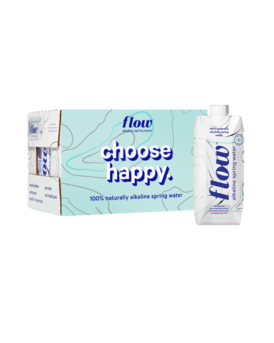 Flow Water Natural Spring Water, Alkaline, Tetra, Original | 500ML/Unit, 12 Units/Case