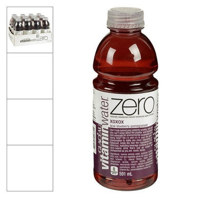 Glaceau Xoxox Acai Blueberry And Pomegranate Zero Vitamin Water, Polyethylene | 591ML/Unit, 12 Units/Case