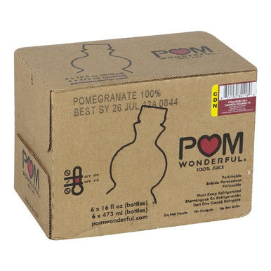 POM Wonderful Pure Pomegranate Juice | 100% Fresh, 16oz/Unit, 6 Units/Case
