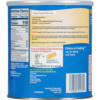 Crisco 48 oz. Regular All Vegetable Shortening - 6/Case