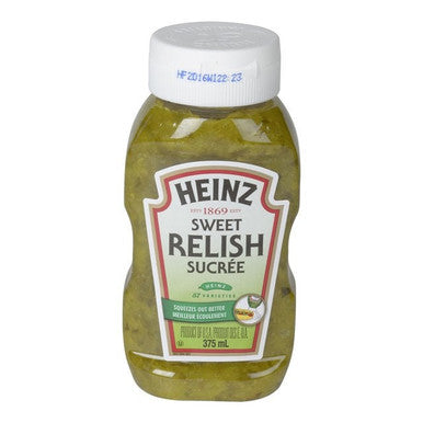 Heinz Sweet Relish, Upside Down Squeeze Bottle | 375ML/Unit, 12 Units/Case