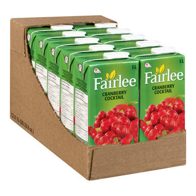 Fairlee Cranberry Cocktail Juice, 25 Percent, Tetra | 1L/Unit, 12 Units/Case