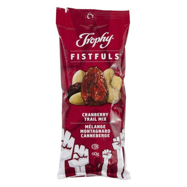 Trophy Fistfuls Cranberry Trail Mix, Individual | 60G/Unit, 48 Units/Case
