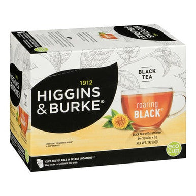 Higgins & Burke Tea Black Roaring Capsule 8 Grams (96/Case) - Canadian Made