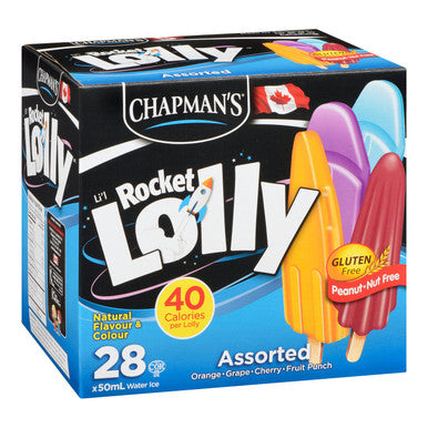 Chapman's Assorted Lolly Candy, Novelty, Rocket | 28X50ML/Unit, 4 Units/Case