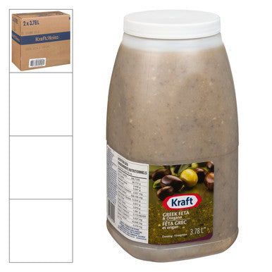 Kraft Greek Feta And Oregano Dressing, Trans Fat Compliant | 3.78L/Unit, 2 Units/Case