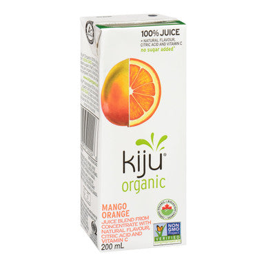 KIJU Mango Orange Juice, 100 Percent, Organic, Tetra | 4X200ML/Unit, 8 Units/Case