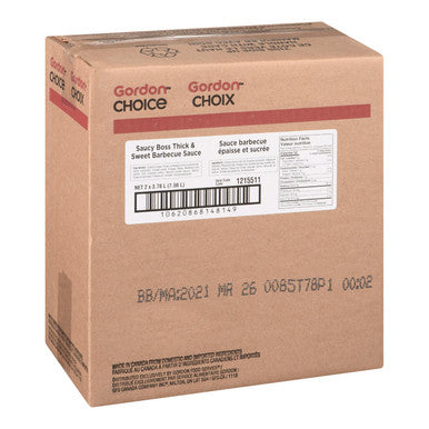 Gordon Choice GFS Saucy Boss Thick & Sweet Barbeque Sauce | 3.7L/Unit, 2 Units/Case