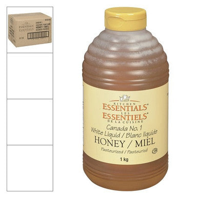 Kitchen Essentials White Liquid Honey, Squeeze Bottle | 1KG/Unit, 6 Units/Case