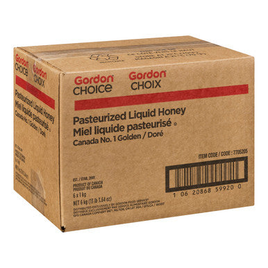 Gordon Choice GFS Golden Liquid Honey, Squeeze Bottle | 1KG/Unit, 6 Units/Case