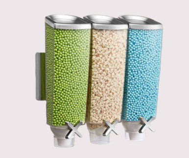Rosseto EZ-PRO 3.8 Liter Triple Canister Wall-Mounted Food Dispenser - Efficient Dispensing Solution