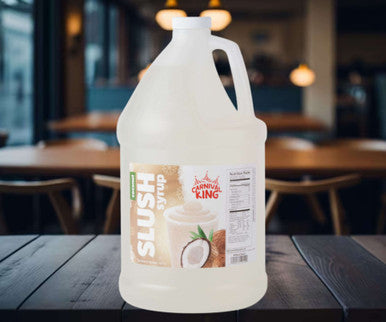 Carnival King 1 Gallon Exotic Coconut Slushy 5:1 Concentrate BONUS Squeeze Pump