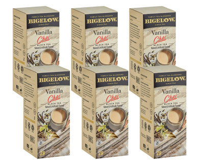 Bigelow Vanilla Chai Tea Bags - Exotic & All-Natural, 28-Count (6/Case)