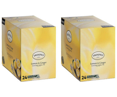 Twinings Lemon & Ginger Blend Herbal Tea Single Serve Keurig- 24/Box(4/CASE)