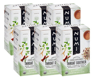 Numi Throat Soother Sweet and Spicy Herbal Tea Bags - 16/Box (6/Case)