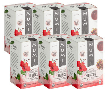 Numi Organic Hibiscus Tea Bags: Tangy Hibiscus 16-Box (6/Case)