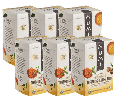 Numi Organic Golden Tonic Turmeric Tea Bags - 12/Box (6/Case)
