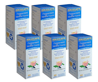 Bigelow Refreshing Peppermint Herbal Tea Bags - 28/Box | (6/Case)