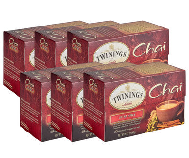 Twinings Ultra Spice Bold and Spiced Chai Tea Bags - 20-Box(6/CASE)