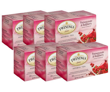 Twinings Pomegranate & Raspberry Fruity Herbal Tea Bags - 20/Box(6/CASE)