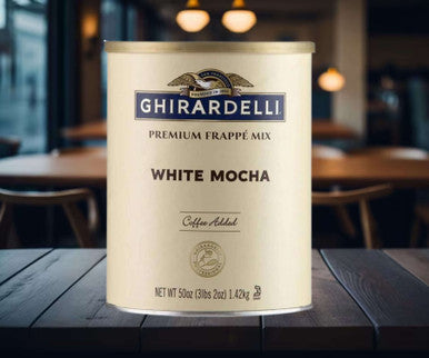 Ghirardelli 3.12 lb. Luxurious White Mocha Frappe Mix