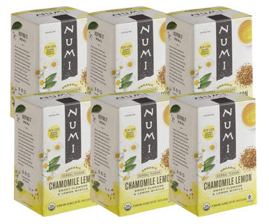 Numi Chamomile Lemon Organic Herbal Tea Bags - 18-Box (6/Case)