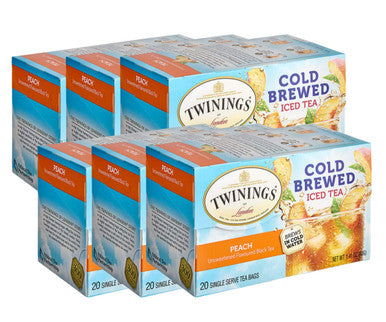 Twinings Peach Premium Cold Brewed Iced Tea Bags - 20/Box(6/CASE)