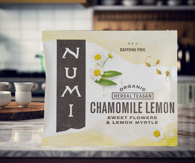 Numi Organic Chamomile Lemon Herbal Tea Bags - 100/Case: Soothing & Refreshing