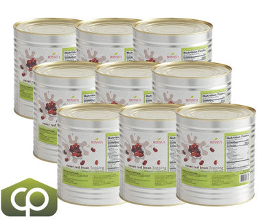 Bossen #10 Can Sweet Red Bean Bubble Tea Topping 7.28 lb/3.30kg - 6/CASE