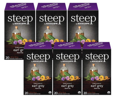 Steep By Bigelow: All-Natural Organic Earl Grey Tea Bags - 20-Count (6/CASE)