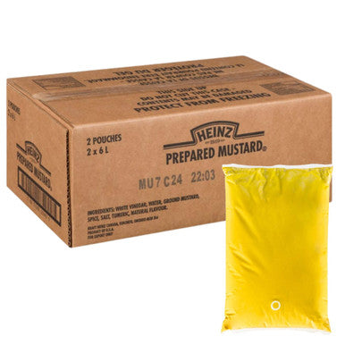 Heinz Mustard Cryovac Dispensing Pouch with Fitment | 6L/Unit, 2 Units/Case